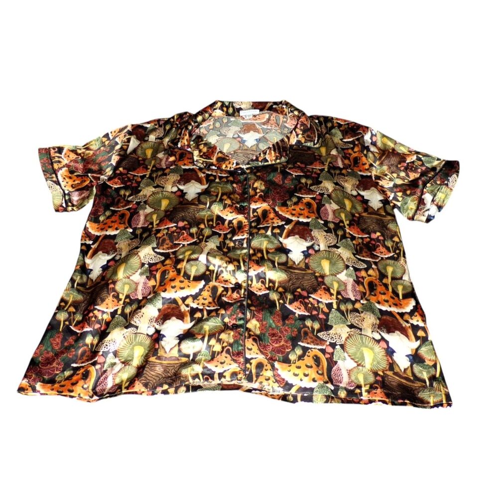 Satin Mushroom Button Up